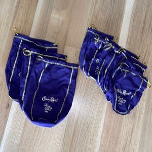 3 LRG & 7 MED Crown Royal Whisky Purple Flannel Drawstring Pouches Gift Bags